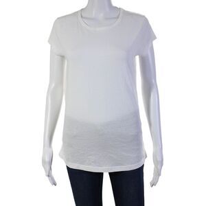 Organic John Patrick Womens Short Sleeves Crew Neck Tee Shirt White Size Large